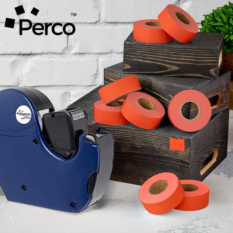 Perco 2 Line Fluorescent Red Labels - 32 Rolls, 4 Sleeves, 24,000 Blank Price and Date Gun Labels for Perco 2 Line Price and Date Guns - Made in USA - Image 5